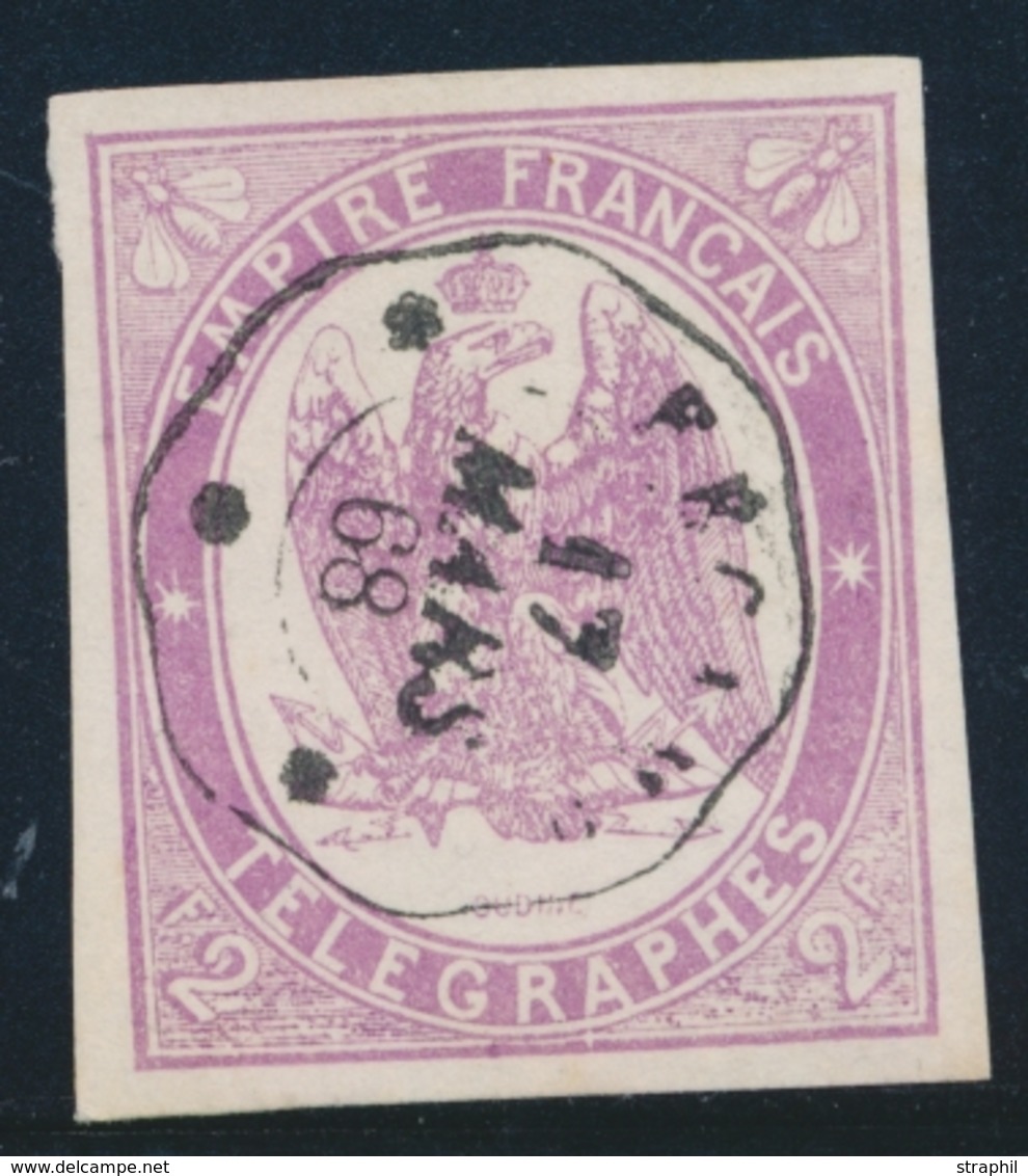 O TIMBRES - TELEGRAPHE - O - N°4 - 2F Violet - TB - Telegraphie Und Telefon