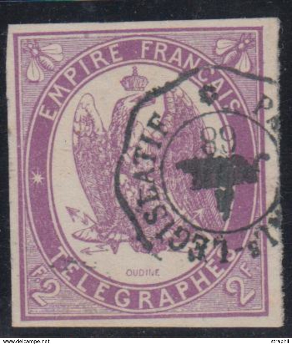 O TIMBRES - TELEGRAPHE - O - N°4 - Margé - Signé Brun - TB - Telegraph And Telephone