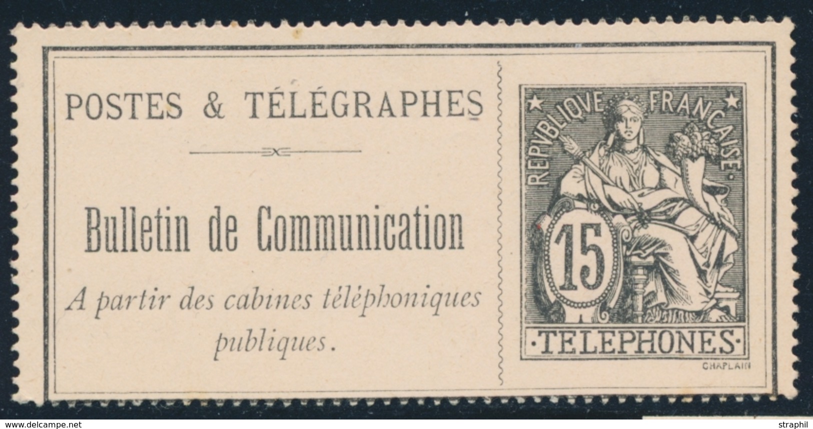 (*) TIMBRES - TELEPHONE - (*) - N°23 - 15c Noir - TB - Telegraphie Und Telefon