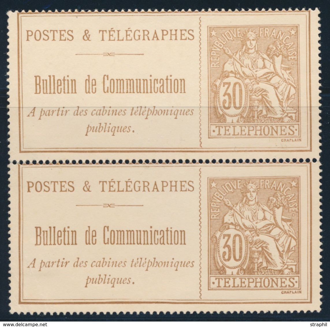 (*) TIMBRES - TELEPHONE - (*) - N°25 - Paire Vertic. - TB - Telegraphie Und Telefon