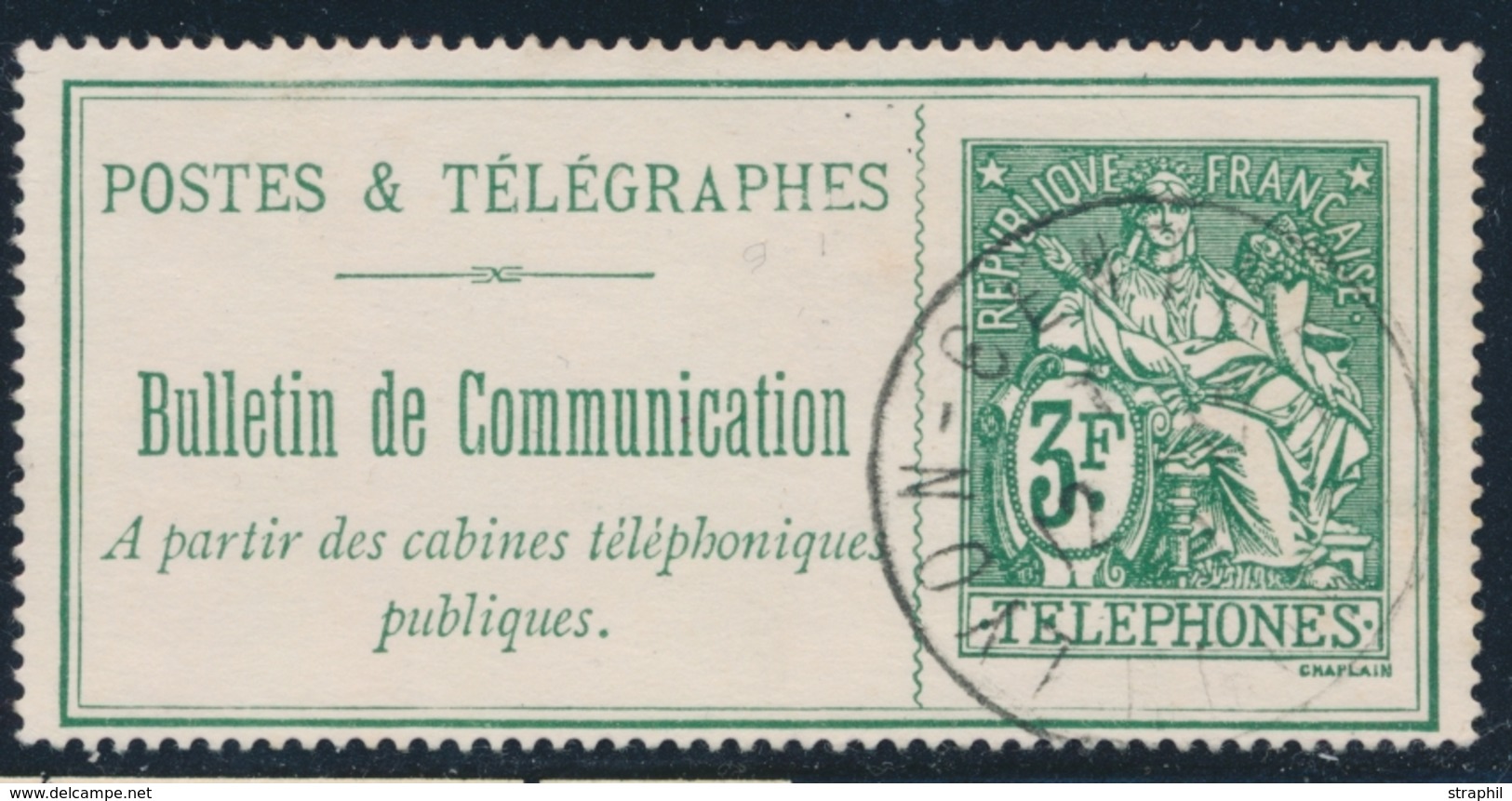 O TIMBRES - TELEPHONE - O - N°30 - 3F Vert - TB - Telegraph And Telephone
