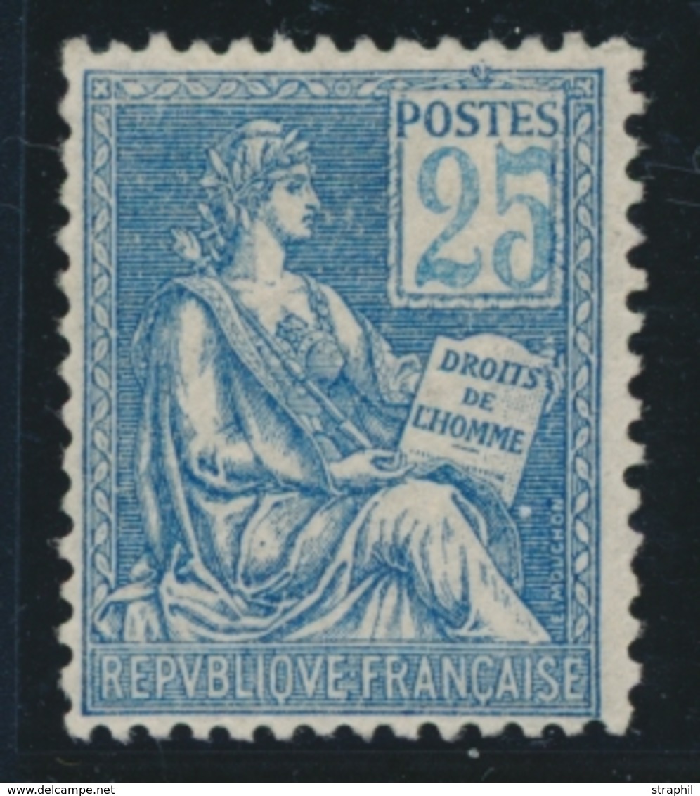 * VARIETES - * - N°114 - 25c Bleu -chiffres Pâles Et Lég. Déplacés - TB - Ungebraucht