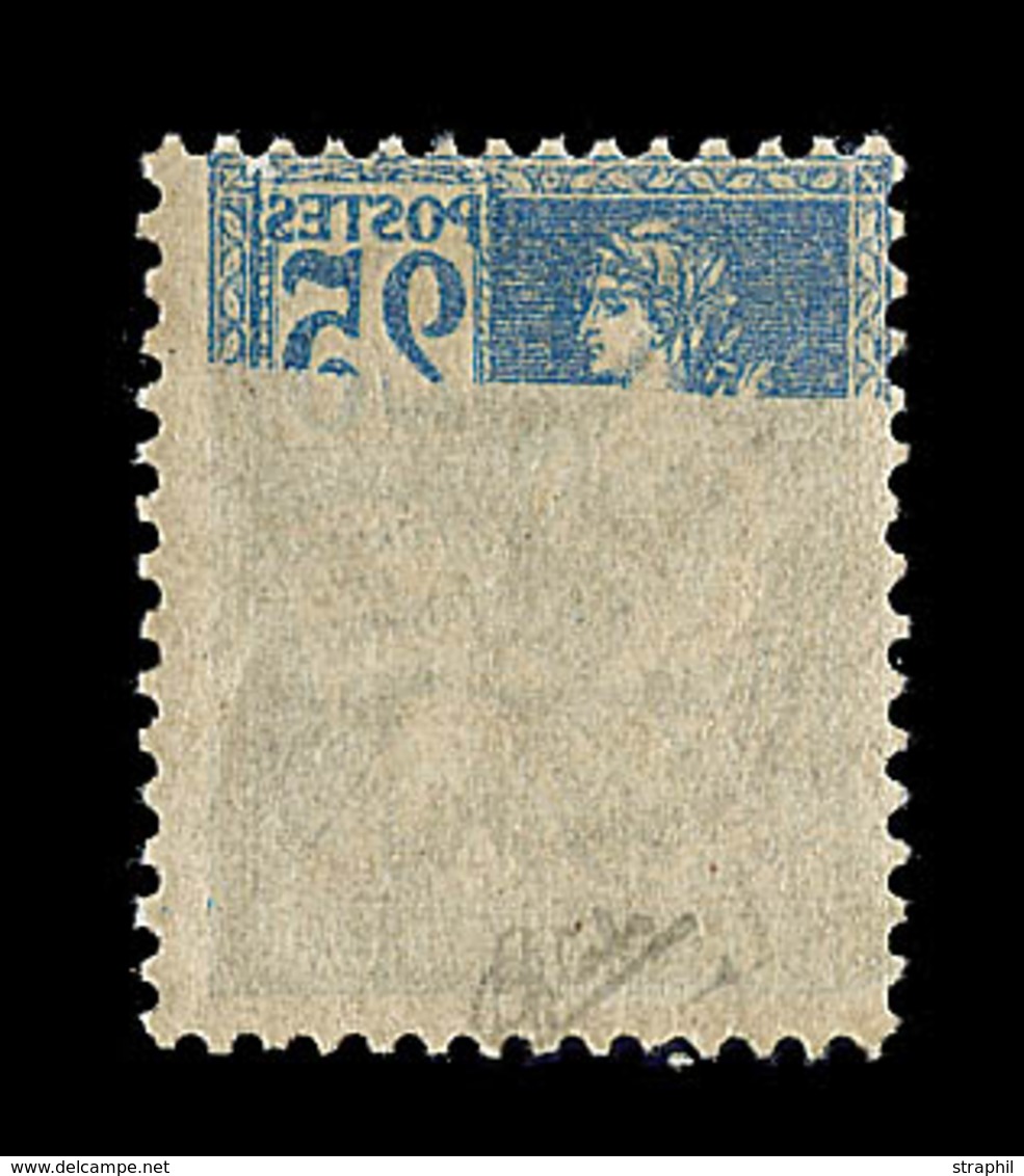 ** VARIETES - ** - N°114 - 25c Bleu - Recto Verso Partiel - Signé Calves - TB - Unused Stamps