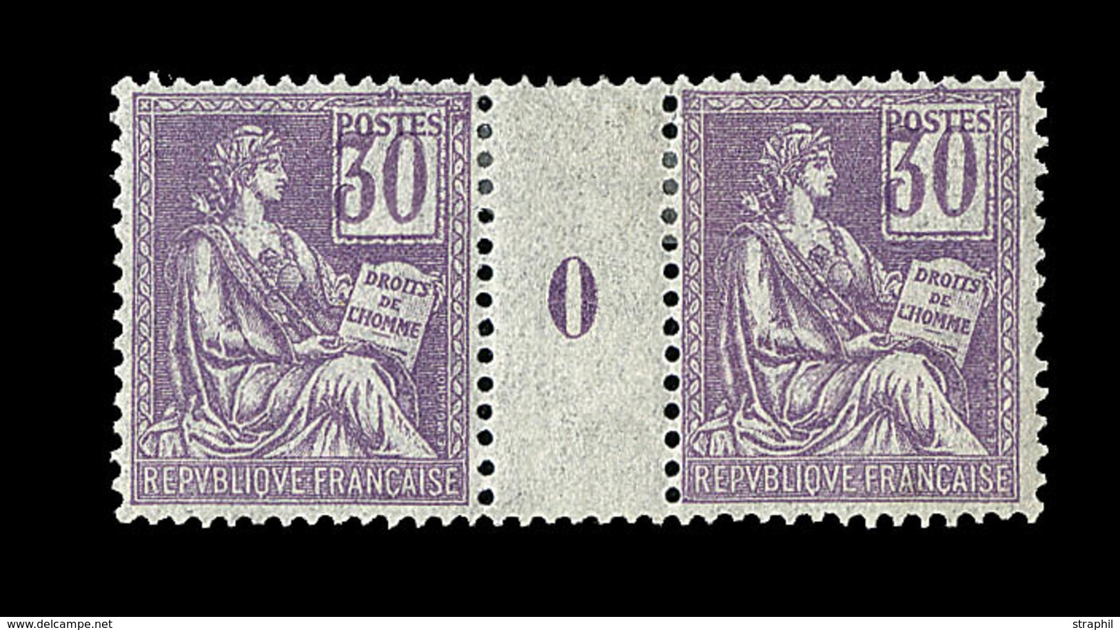 * VARIETES - * - N°115a - Paire - Mill. 0 - Chiffres Déplacés - TB - Unused Stamps