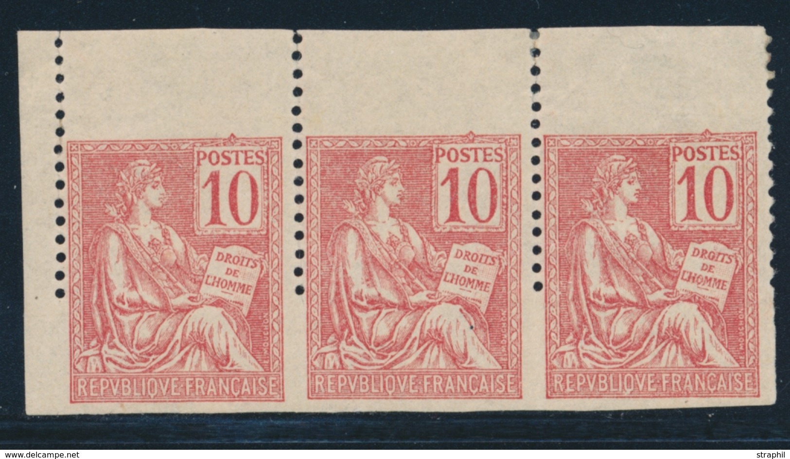 * VARIETES - * - N°116 - Bde De 3 - BDF - ND Horiz. - B/TB - Unused Stamps