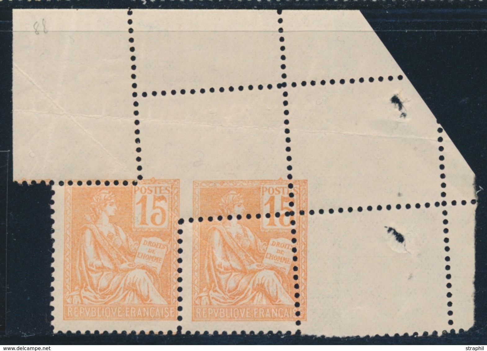 ** VARIETES - ** - N°117 - 15c Orange - Superbe Variété De Piquage - TB - Unused Stamps