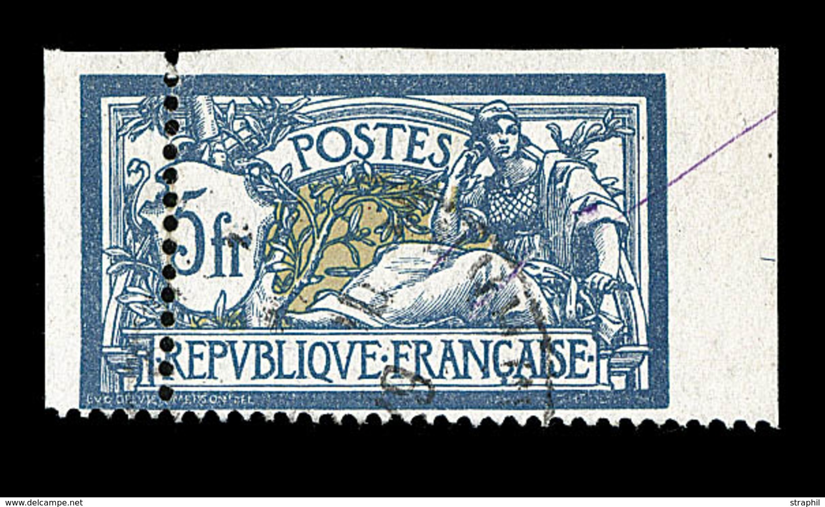 ** VARIETES - ** - N°123 - 5F Merson - Exceptionnelle Variété De Piquage - TB - Unused Stamps