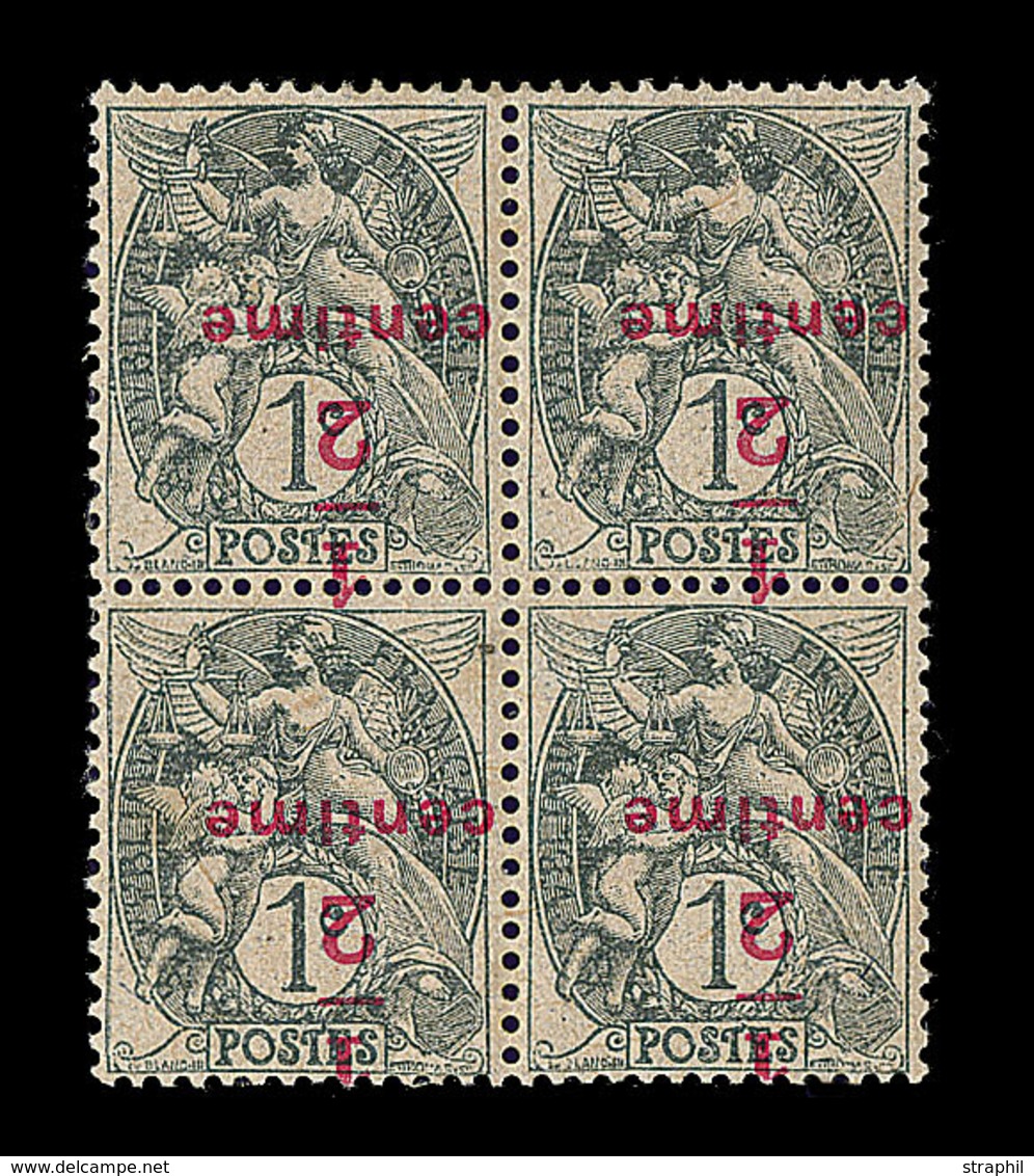 * VARIETES - * - N°157c - ½c S/1c Ardoise - Surch. Renversée - Bloc De 4 - Bon Centrage - TB - Unused Stamps