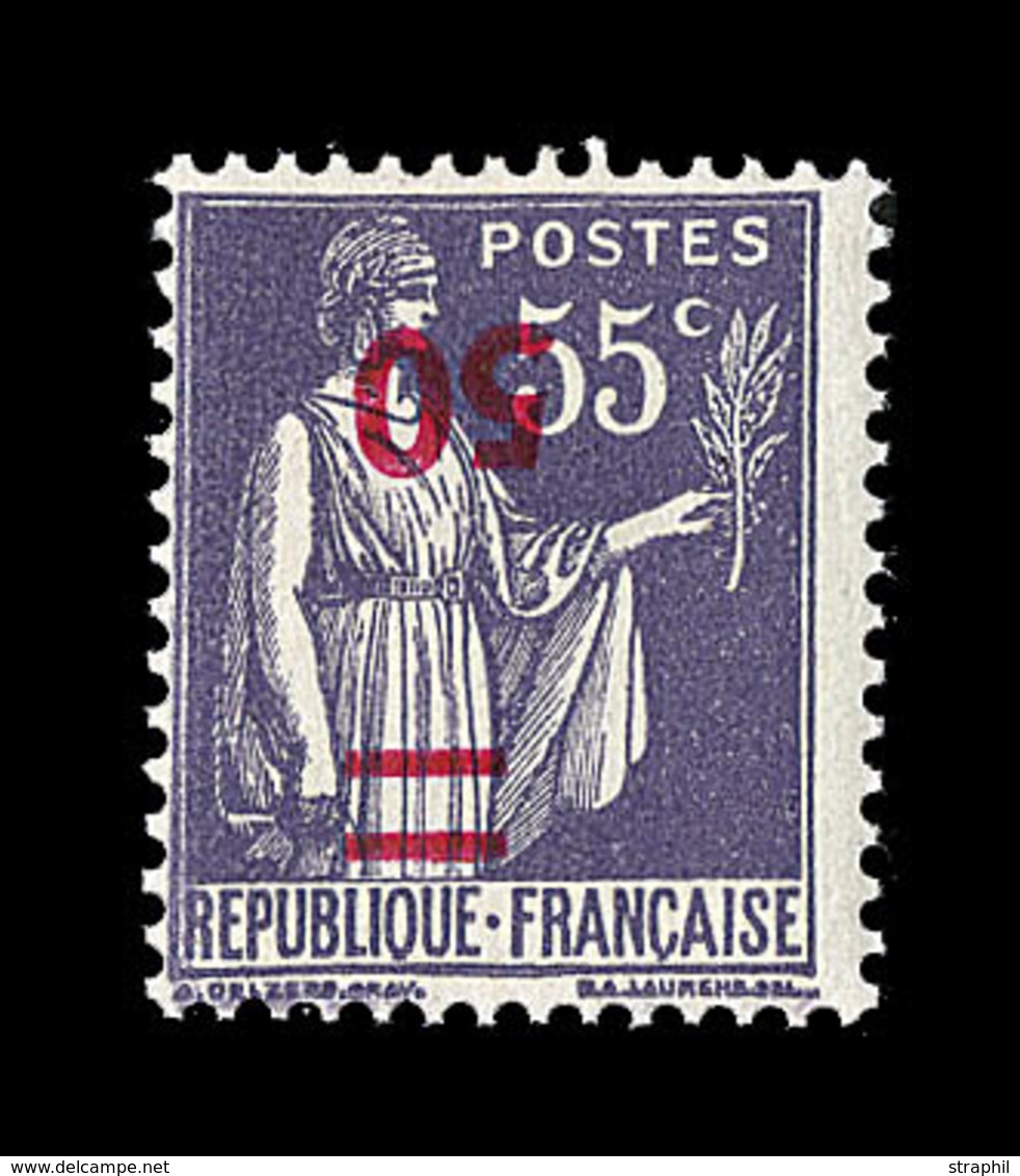 ** VARIETES - ** - N°478a - Surch. Renversée - Signé Calves - TB - Unused Stamps