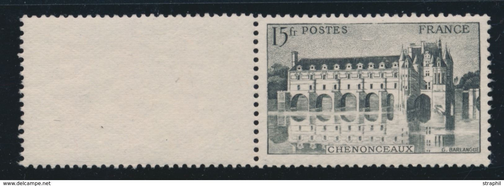 * VARIETES - * - N°610c - Chenonceaux - En Brun Noir - Signé A. Brun - TB - Unused Stamps