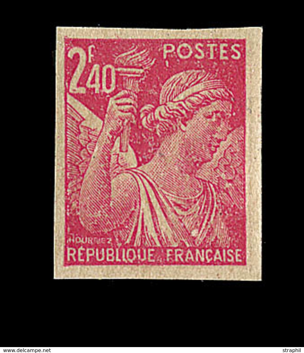 ** VARIETES - ** - N°654 -2f40 Rge - ND - Imp. Au Recto Et Sur La Gomme - Cote Maury - TB - Unused Stamps