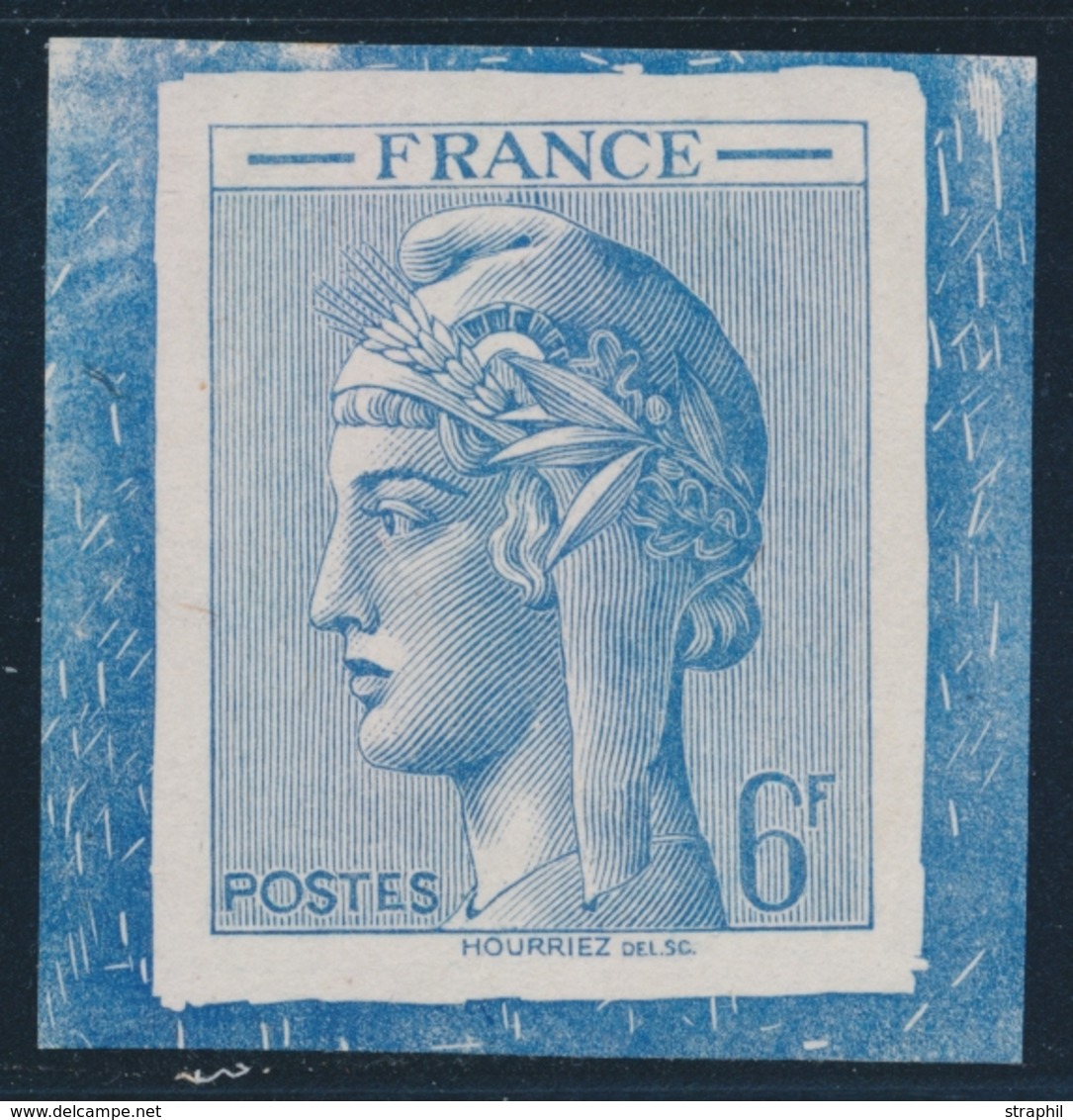 O VARIETES - O - N°711 6F - Marianne De Hourriez - Grand Format EA En Bleu - TB - Unused Stamps