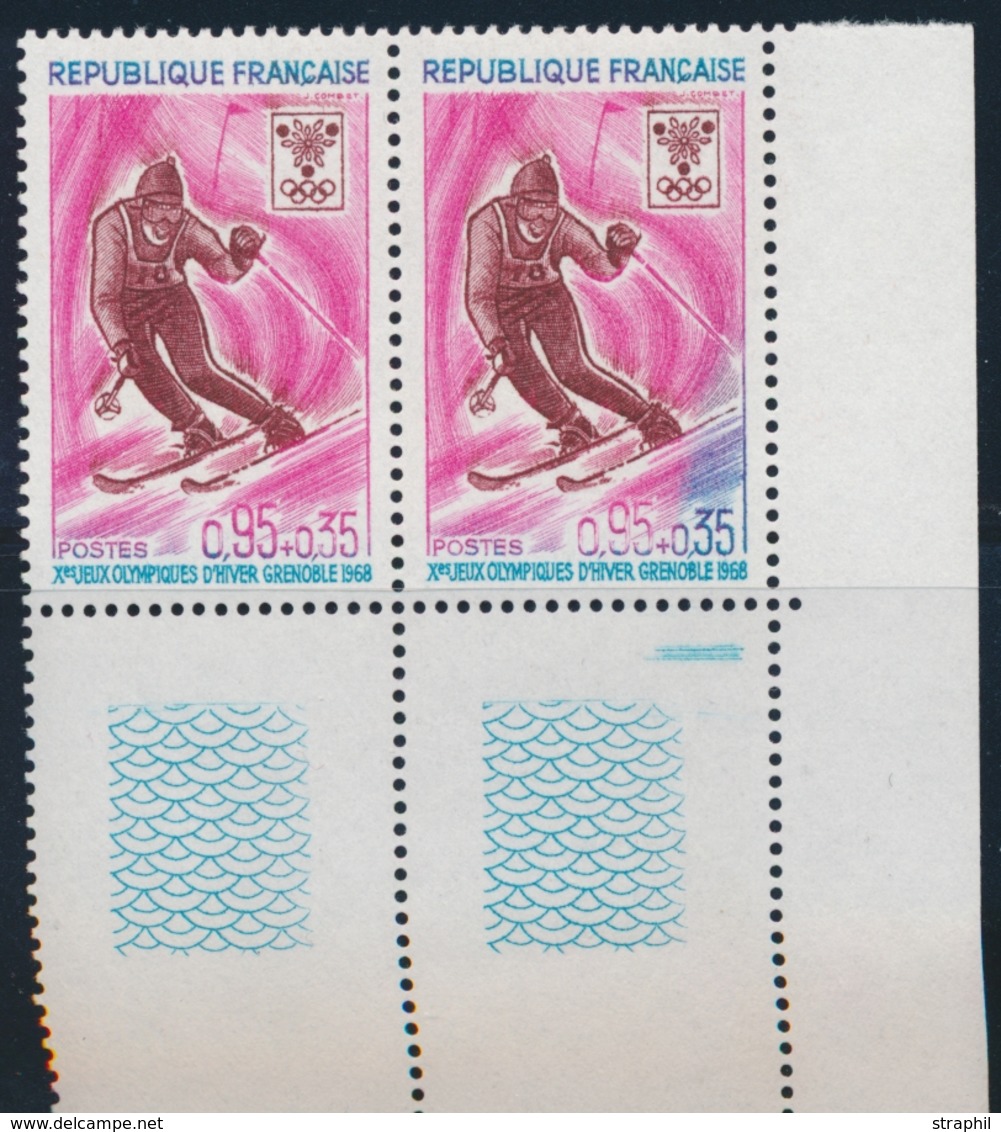 ** VARIETES - ** - N°1547 - Défaut D'essuyage - Tenant à Cheval - TB - Unused Stamps