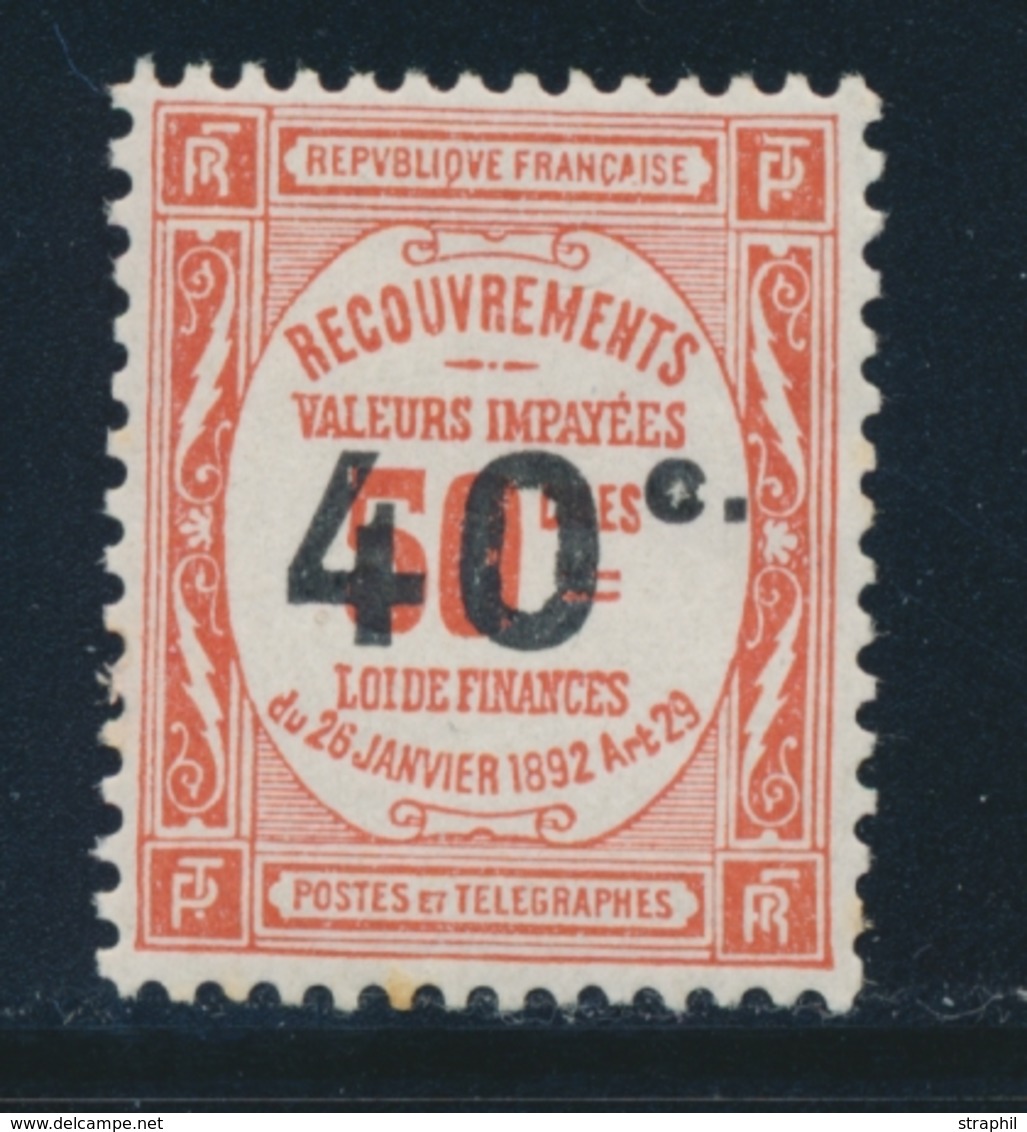 * VARIETES - TIMBRES TAXE - * - N°50b - Gros "0" De "40" - Comme ** - TB - Ohne Zuordnung