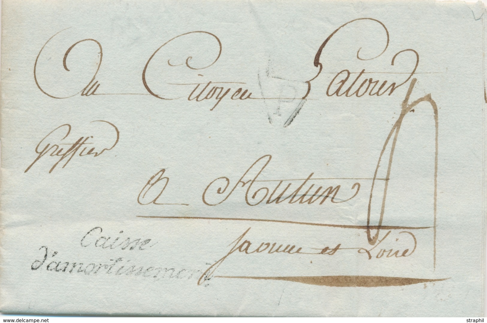 LAC FRANCHISES - LAC - Caisse D' Amort. (Noir) Pli Du 16 Germinal An 10 (5 Avril 1801) Signé Mollieu Et Dutremblay - Par - 1801-1848: Precursors XIX