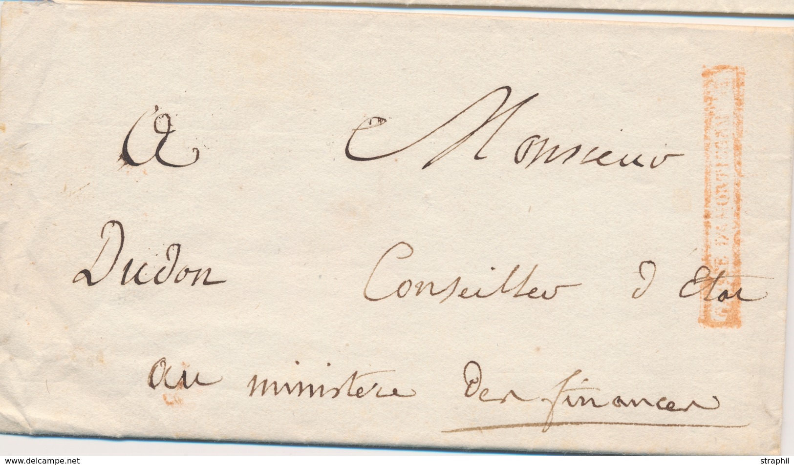 LAC FRANCHISES - LAC - Caisse D' Amort. (Encadré Rge) Pli Du 16 Mai 1816 De L'adminitration Au Trésor Royal à M. Le Bam  - 1801-1848: Vorläufer XIX