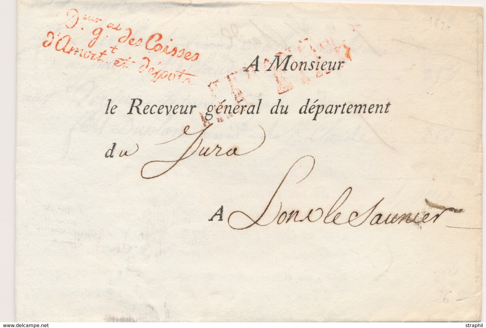 LAC FRANCHISES - LAC - Dir Gal De Caisse D'Amort. Et Dépôt (Rge) S/pli Du 27 Janv. 1820 Pr Lons Le Saunier - TB - 1801-1848: Precursors XIX