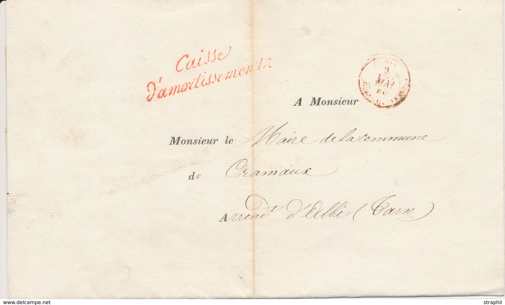 LAC FRANCHISES - LAC - Caisse D' Amort. (Rge) S/pli Du 2 Mai 1840 Pr Le Maire De La Ville CRAMAUX - Texte Relatant Un Pr - 1801-1848: Voorlopers XIX