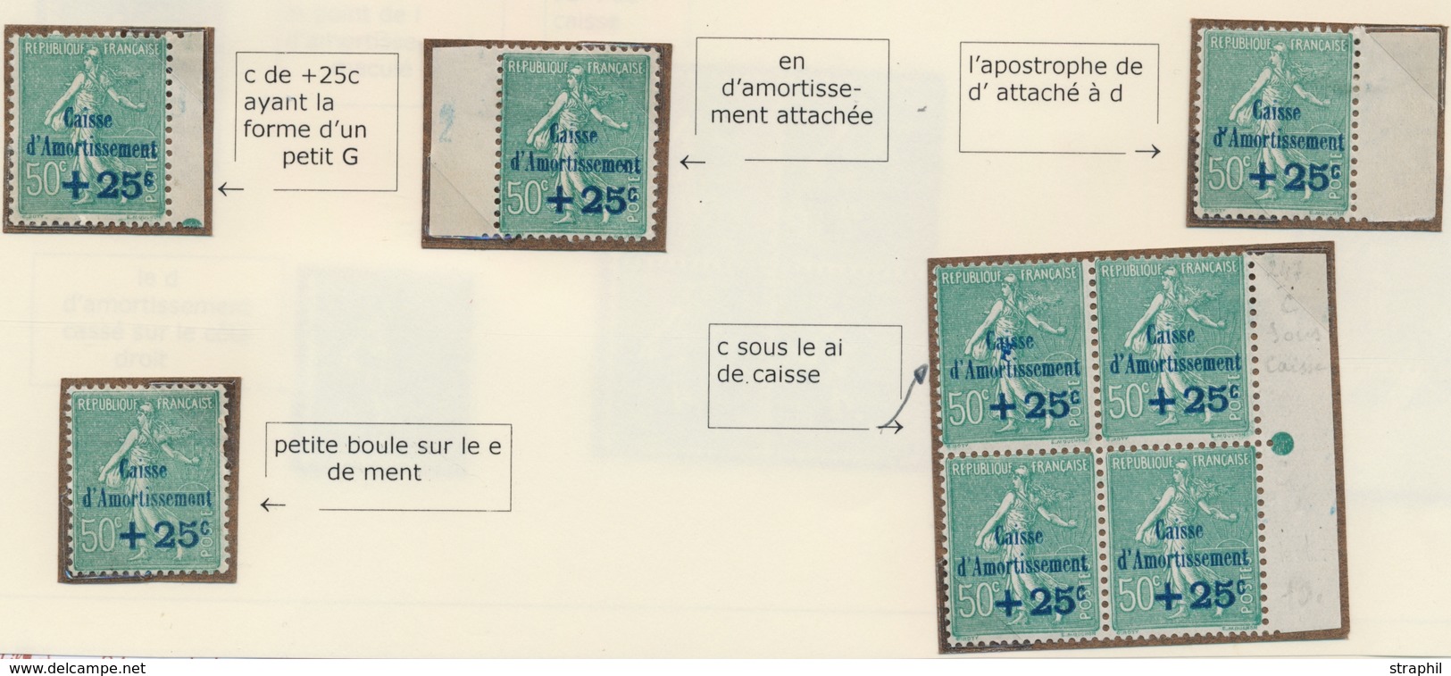** VARIETE - ** - N°247 - (x9 Ex.) Dt 2 Bloc De 4 - Variétés Diff. - TB - Unused Stamps