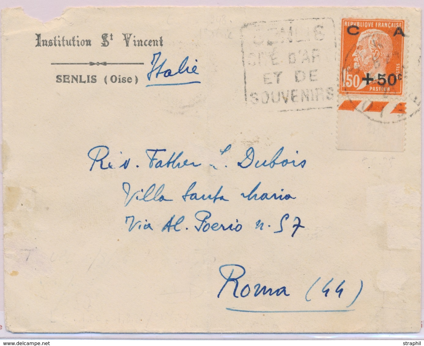 L CA Sur Lettre - L - N°248 - Obl. Senlis - 6/6/28 + Daguin - Pr ROMA (Italie) - TB - Covers & Documents