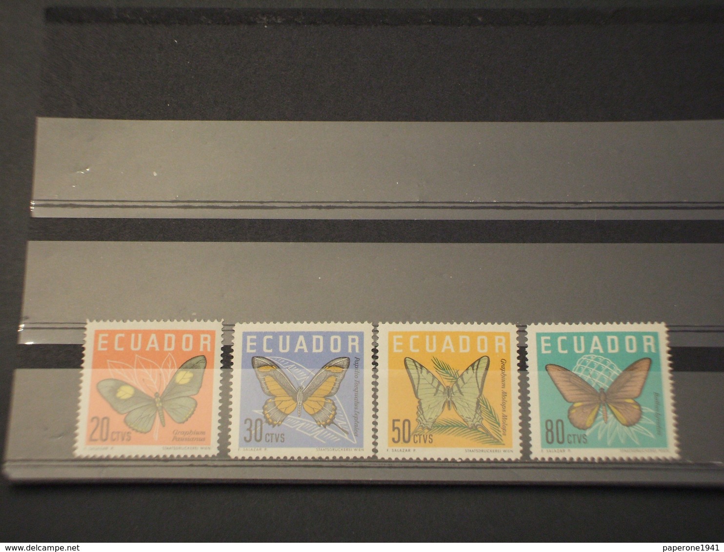 ECUADOR - 1961 FARFALLE 4 VALORI - NUOVI(++) - Ecuador