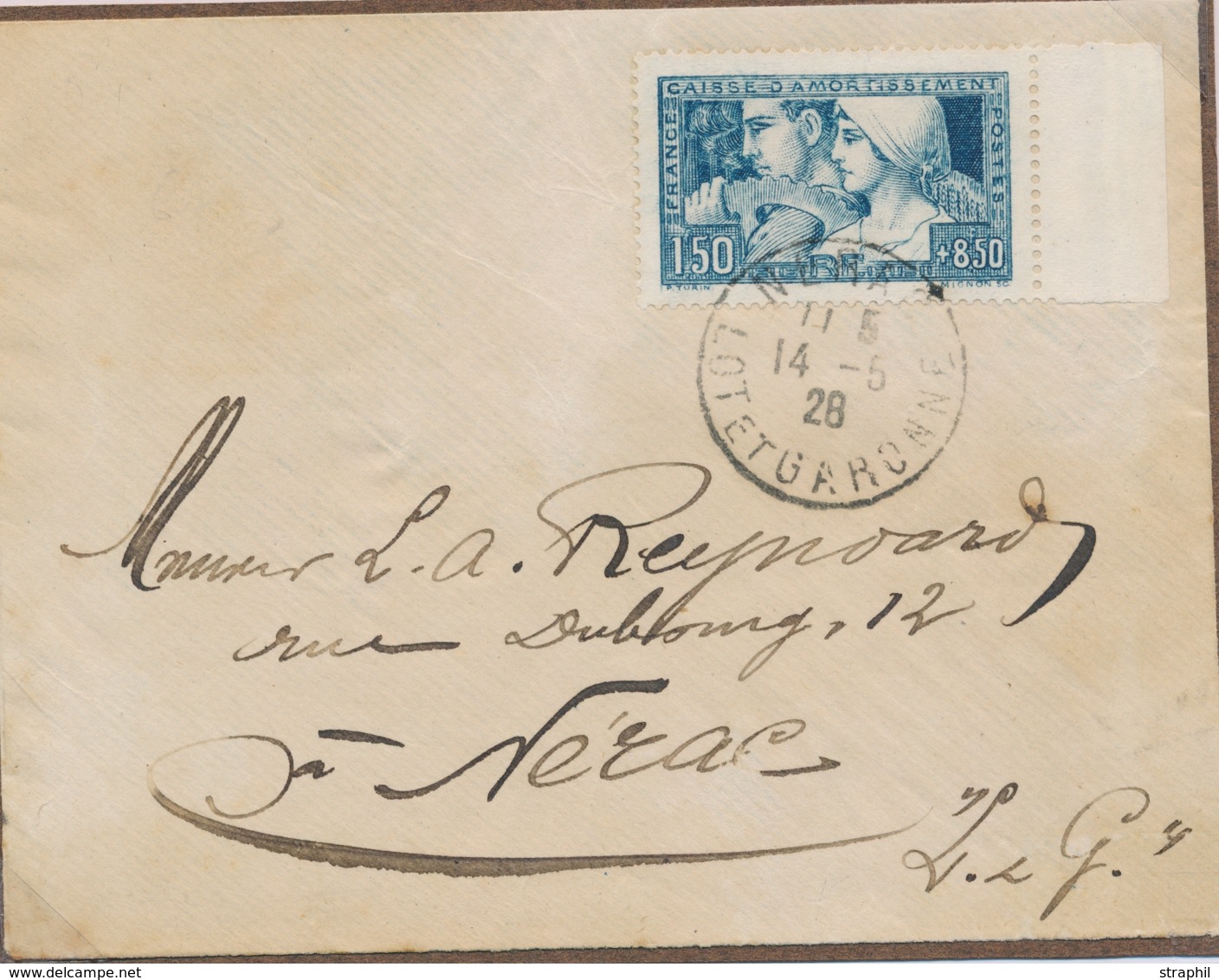 L CA Sur Lettre - L - N°252 - Bdf - Obl Nérac - 14/5/28 (date Dela Veille De La Mise En Vente Officielle )- TB - Briefe U. Dokumente