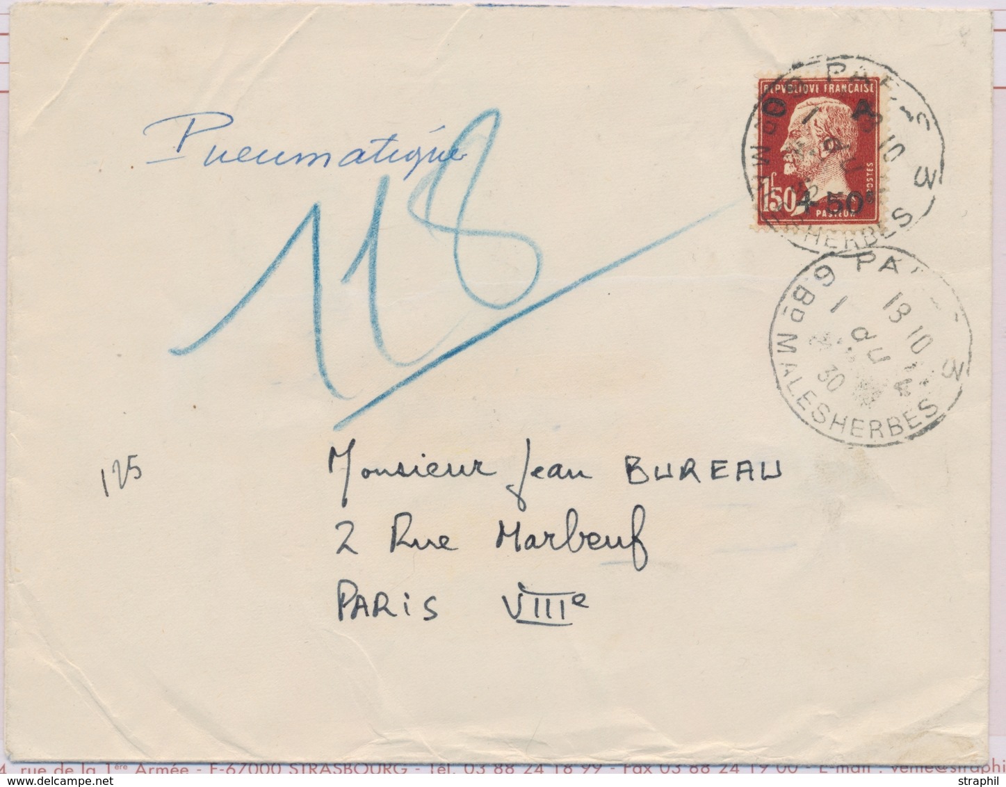 L CA Sur Lettre - L - N°255 Obl Paris - 18/10/30 S/pli Recom. - TB - Briefe U. Dokumente