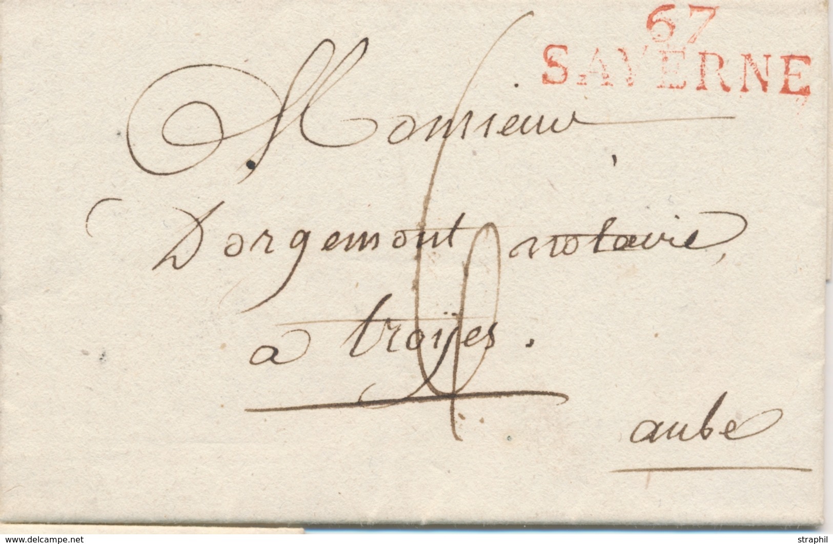 LAC M. POSTALES 19ème Siècle - HAUT-RHIN (Dépt 66) - LAC - 67 SAVERNE - (rouge) - 1813 - TB - Briefe U. Dokumente