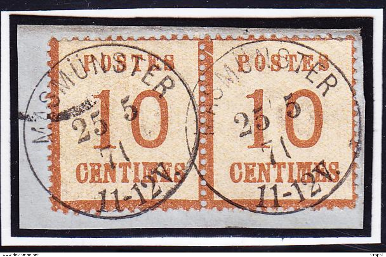 O/F TIMBRES D'ALSACE LORRAINE (1870-71) - O/F - N°5 - Paire - Obl. MASMUNSTER - 25/5/71 - TB - Other & Unclassified