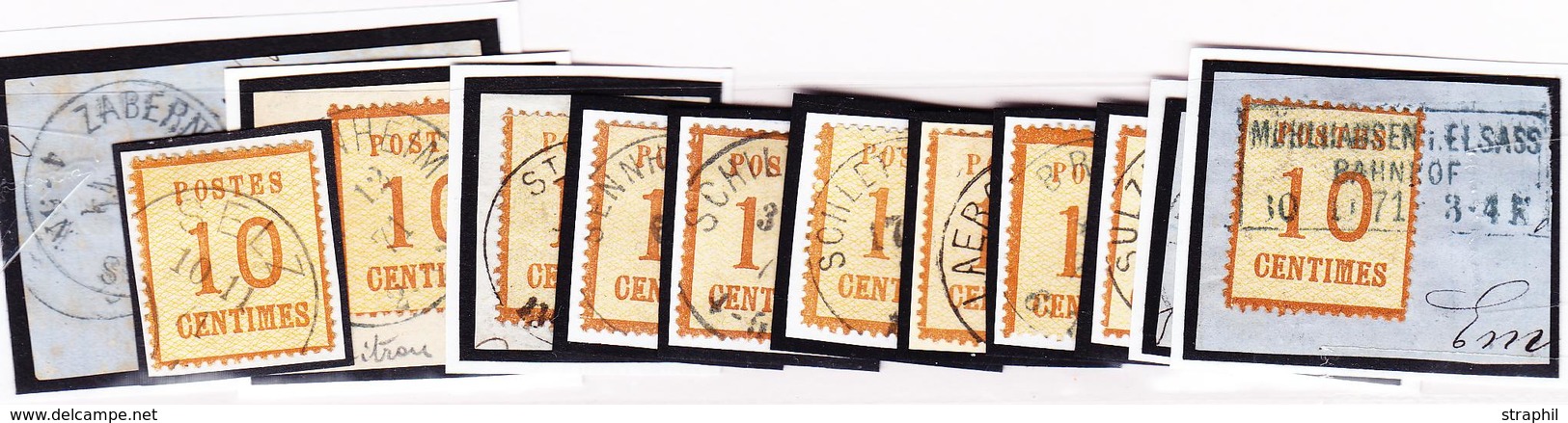 O/F TIMBRES D'ALSACE LORRAINE (1870-71) - O/F - N°5a - Bistre Orange (x 12 Ex) Dt 5 Fgts - Diff. Oblit. - Maj. TB - Other & Unclassified