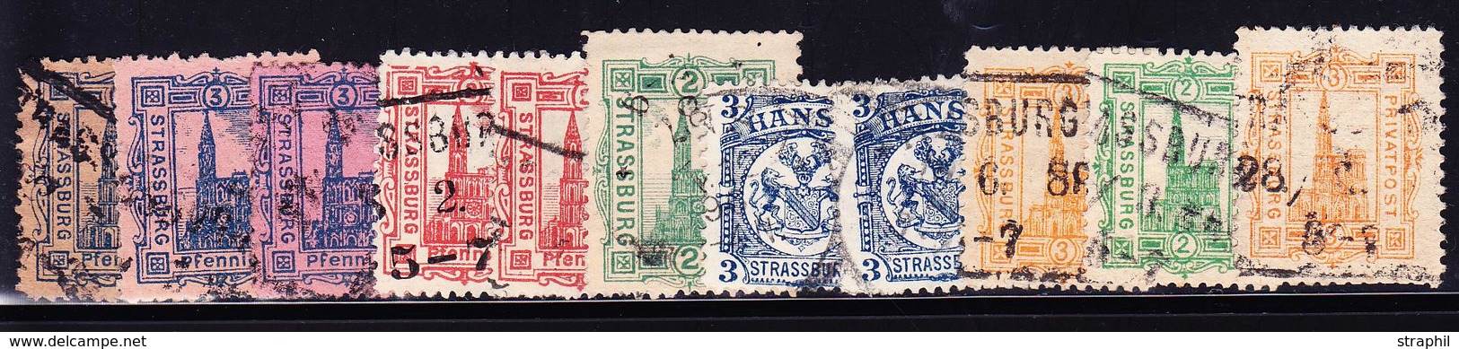 O POSTE PRIVE - STRASBOURG - O - Lot De 11 Valeurs - Dt 2 Hansa - TB - Covers & Documents