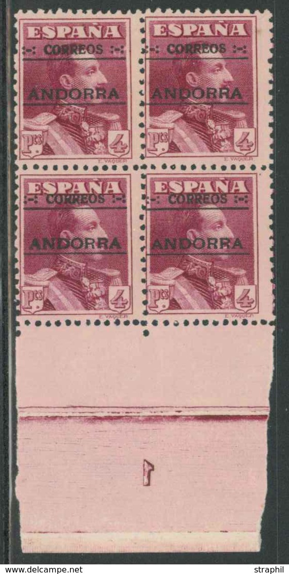 ** ANDORRE ESP. - ** - N°11 - Bloc De 4 - BDF Complet - TB - Unused Stamps