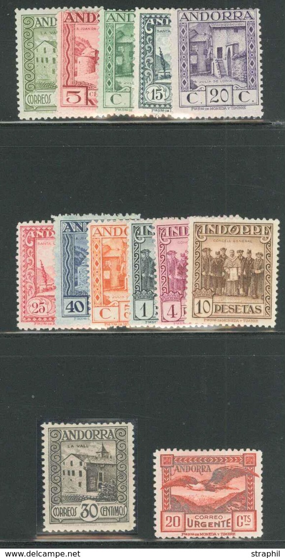 * ANDORRE ESP. - * - N°18A/27A - 13 Valeurs - N°21A ** - TB - Unused Stamps