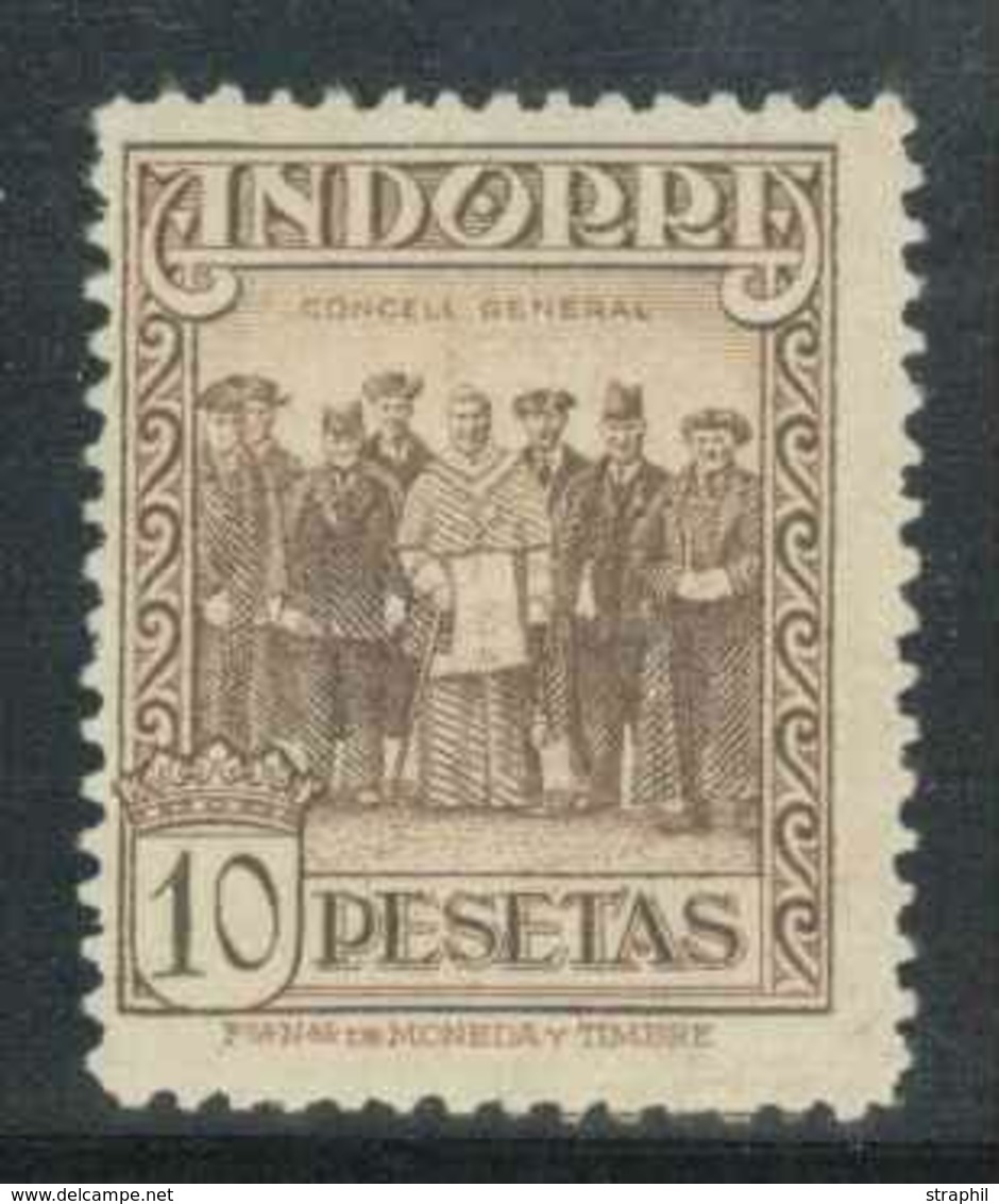 ** ANDORRE ESP. - ** - N°26A - 10p. Brun Orange - Format Plus Grand - TB - Unused Stamps