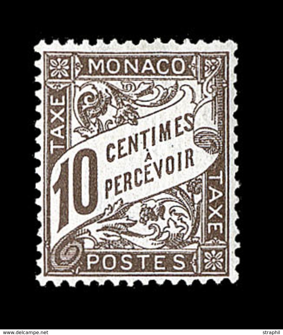 ** MONACO / TIMBRES TAXE - ** - N°4 - 10c Brun - Signé Champion - TB - Other & Unclassified