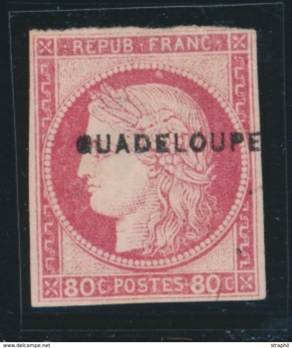* GUADELOUPE - * - N°13 - 80c Rose - Signé Roumet - Clair - Other & Unclassified