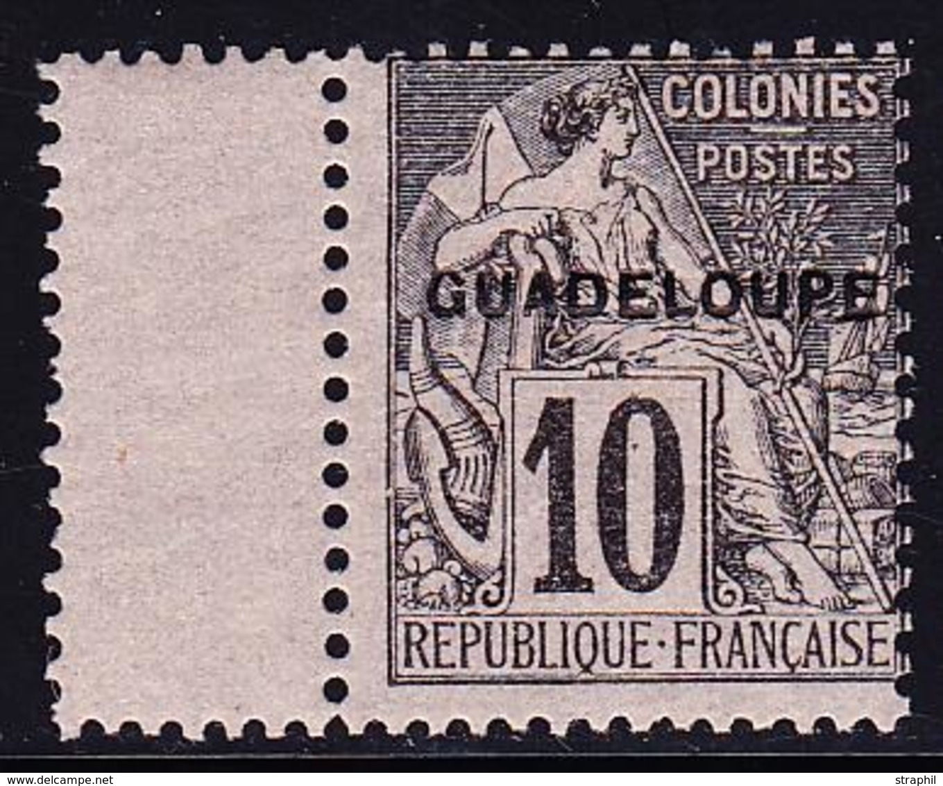 ** GUADELOUPE - ** - N°18 - 10c Noir S/rose - Paire + Pont - TB/SUP - Other & Unclassified
