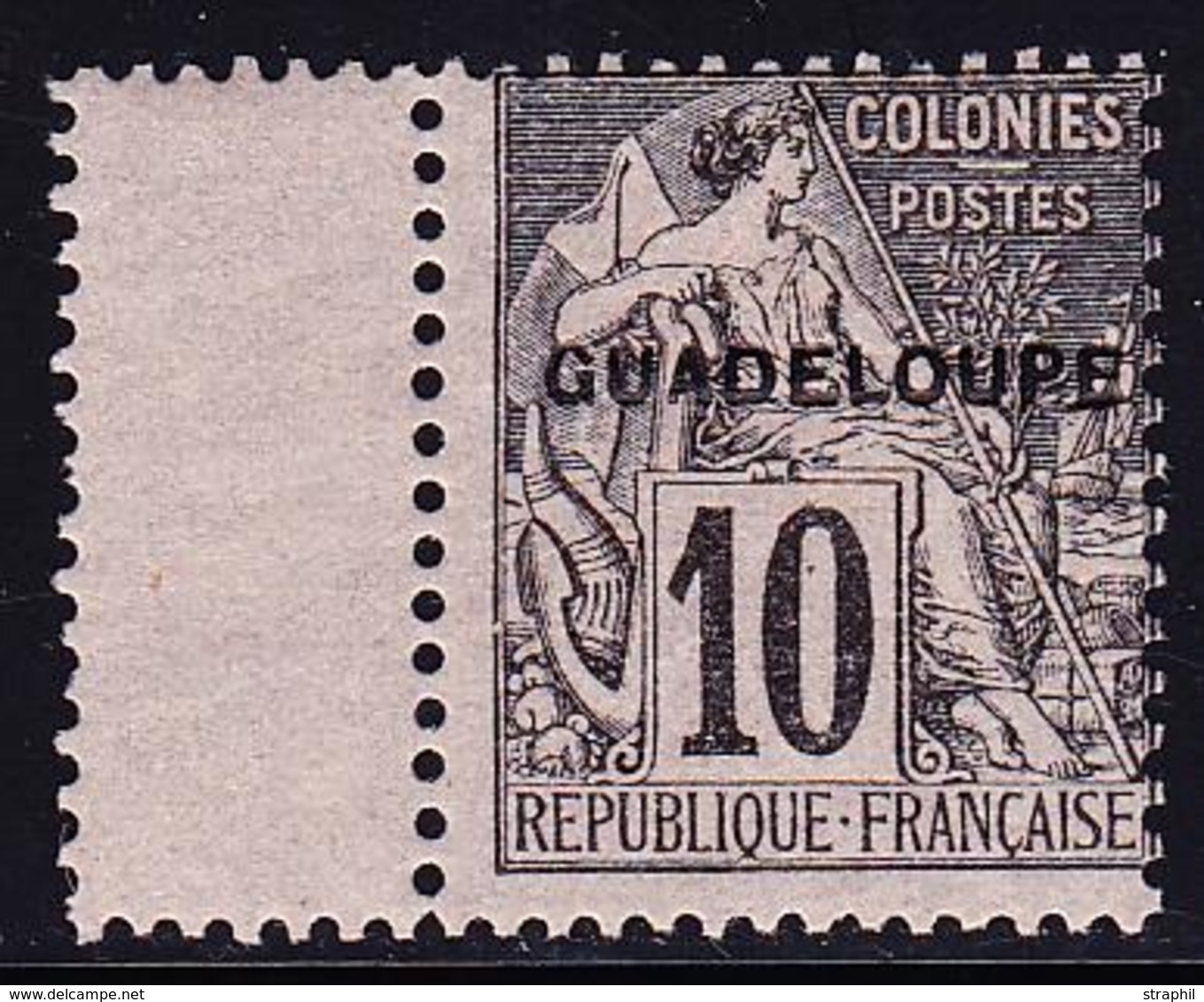 ** GUADELOUPE - ** - N°18 - 10c Noir S/rose - Paire + Pont - TB/SUP - Altri & Non Classificati