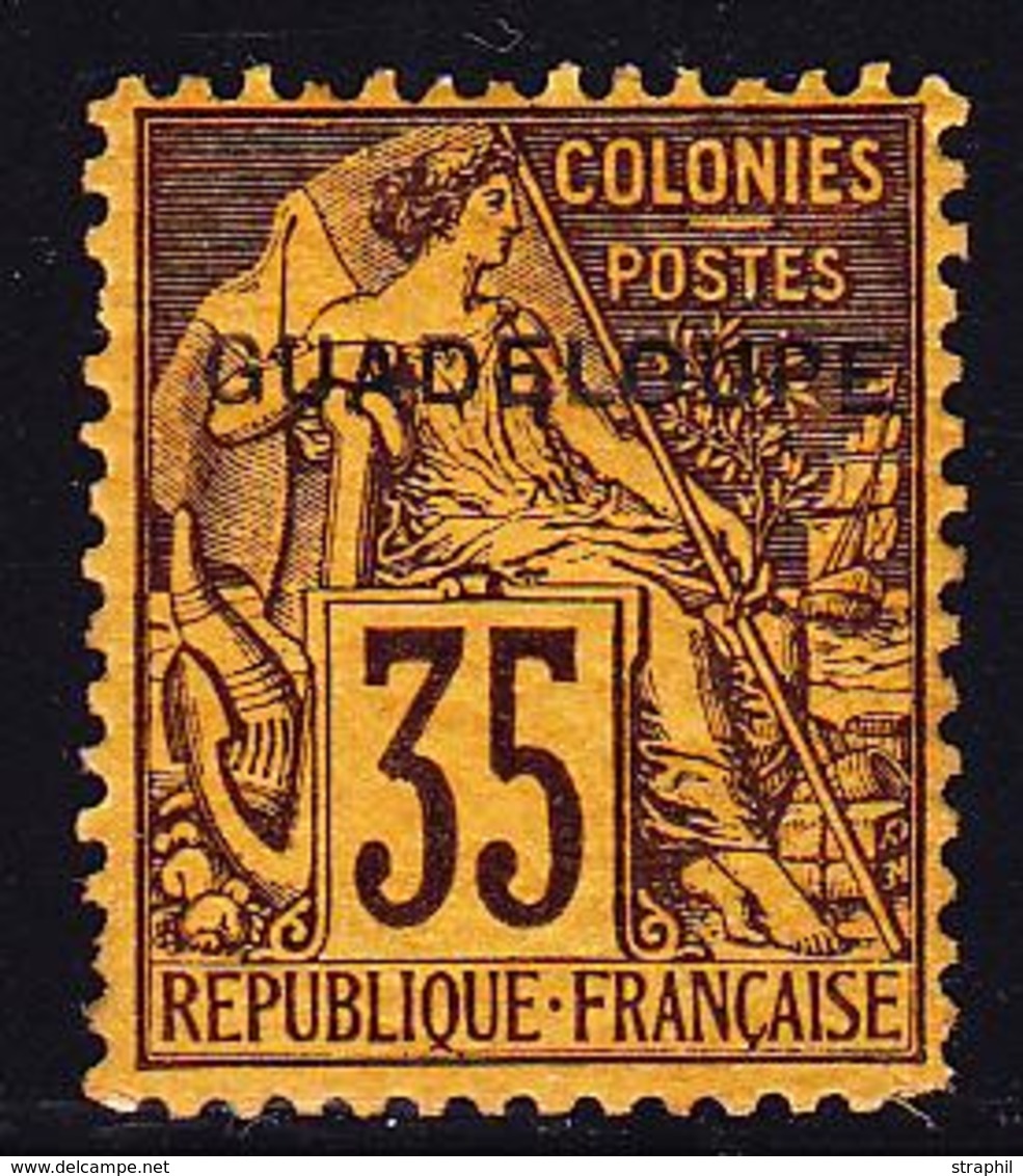 ** GUADELOUPE - ** - N°23 - 35c Violet Noir S/jaune - 1 Coin Faible Sinon TB - Sonstige & Ohne Zuordnung