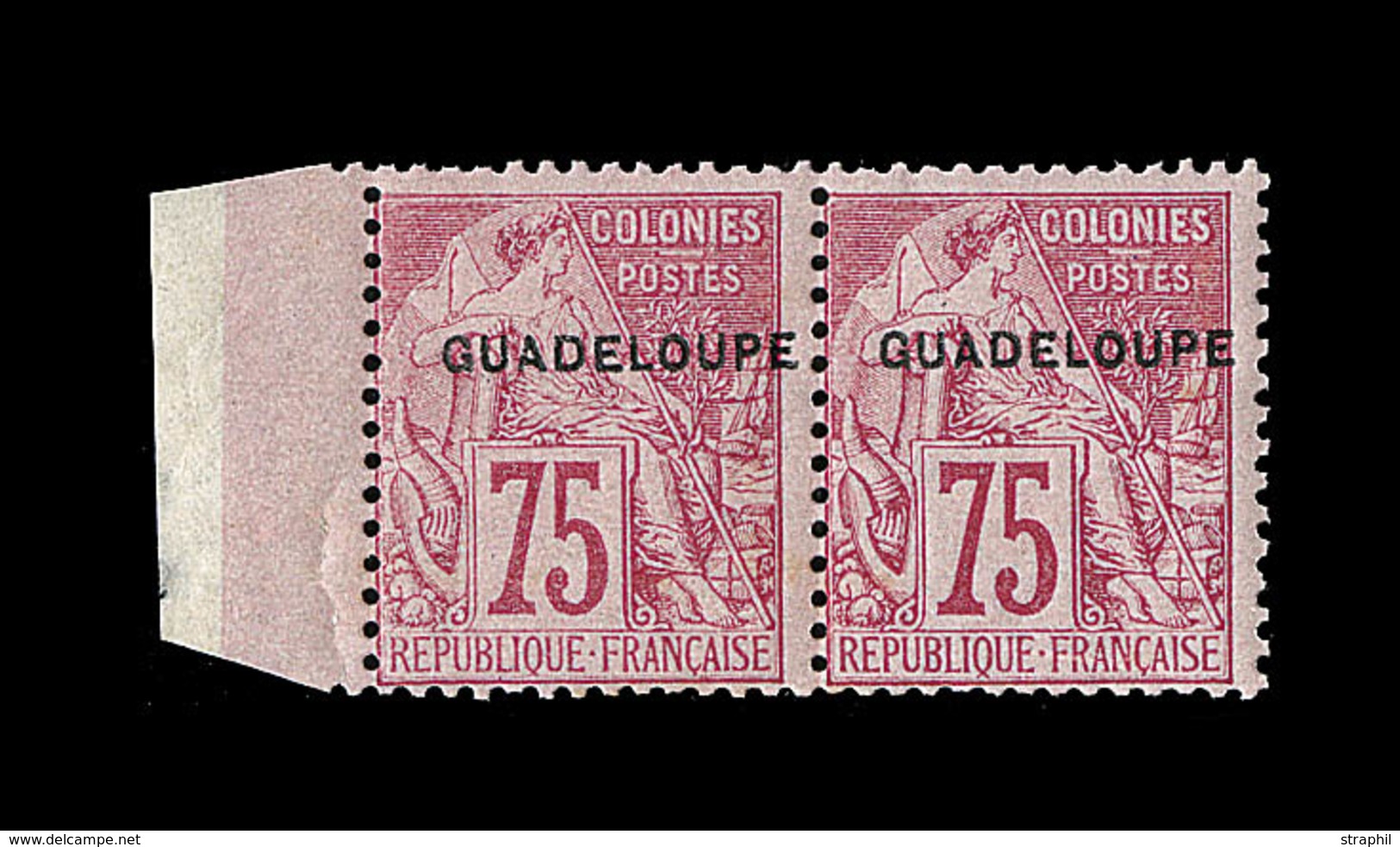 ** GUADELOUPE - ** - N°25 - 75c Rose - Paire - BdF - TB - Sonstige & Ohne Zuordnung