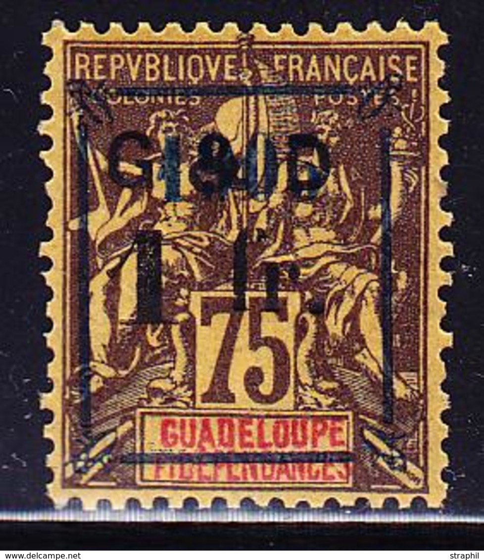 ** GUADELOUPE - ** - N°51a - 1F S/75c -TB - Sonstige & Ohne Zuordnung