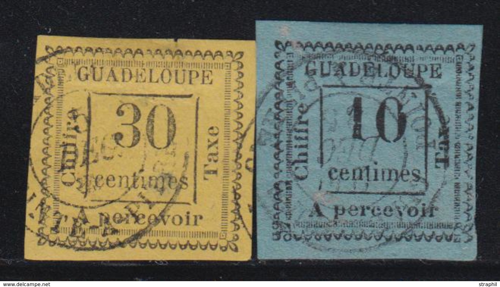 O GUADELOUPE - TIMBRES TAXE - O - N°7, 10 - 10c Et 30c - TB - Sonstige & Ohne Zuordnung