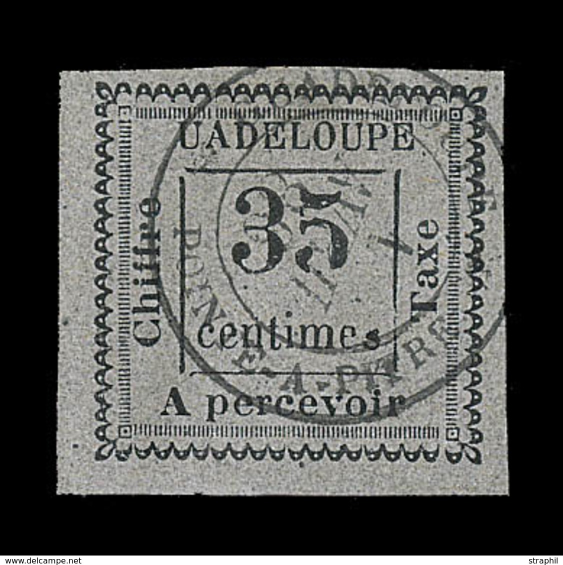 O GUADELOUPE - TIMBRES TAXE - O - N°11a - Variété "UADELOUPE" - Obl. Càd - TB - Other & Unclassified