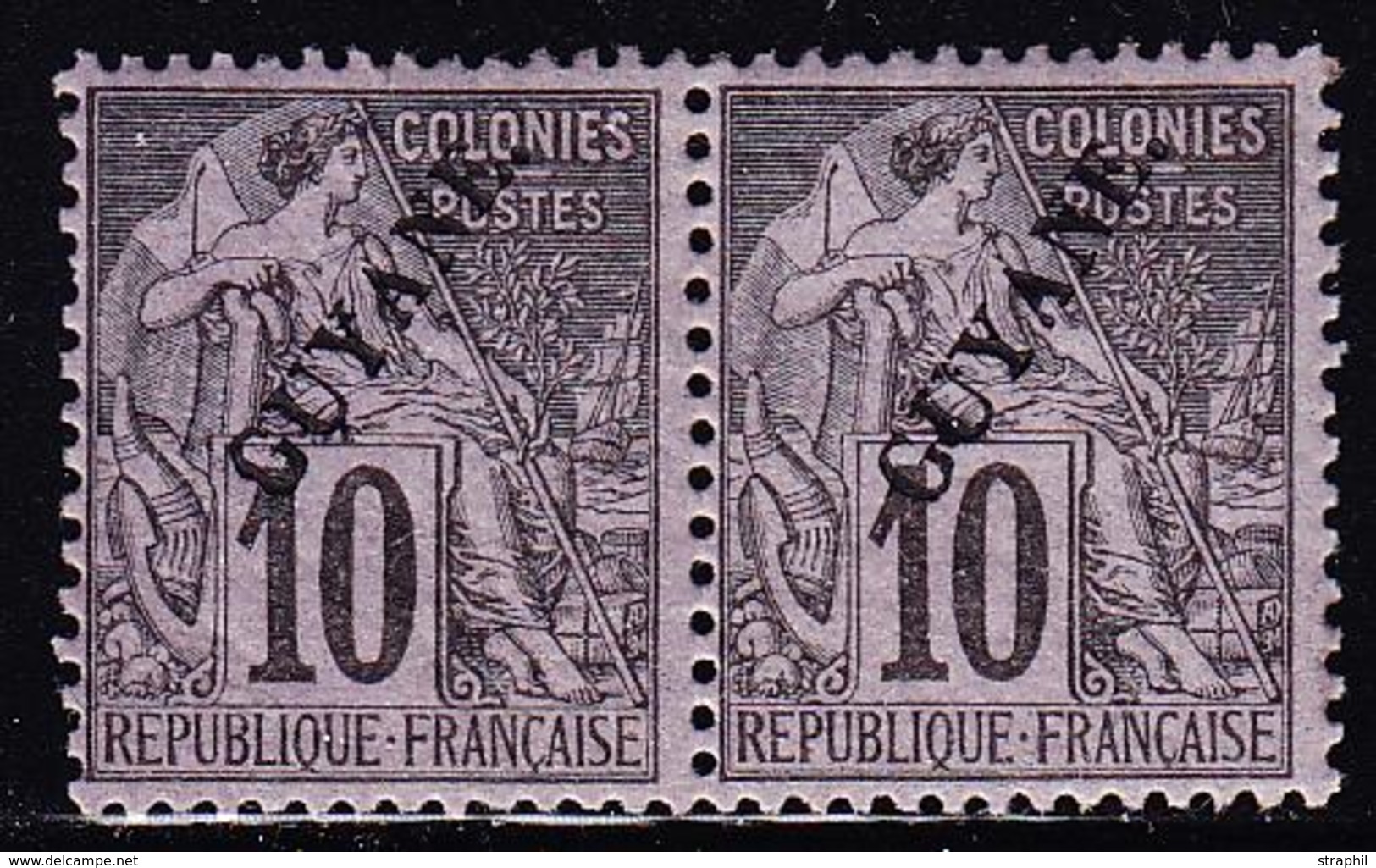 **/* GUYANE - **/* - N°20- 10c Noir S/rose - Paire - TB - Other & Unclassified