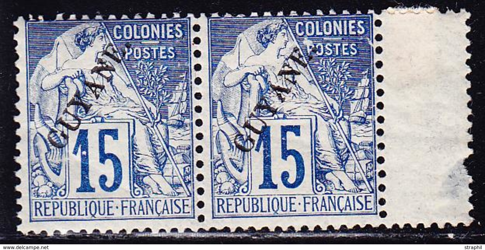 ** GUYANE - ** - N°21- 15c Bleu - Paire + Pont - TB - Other & Unclassified