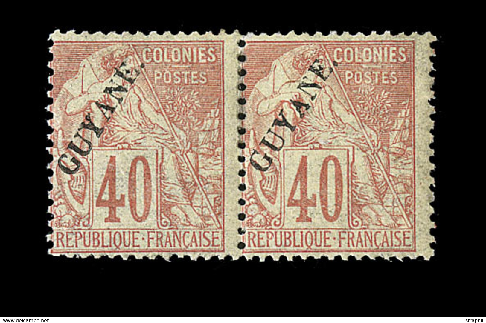 ** GUYANE - ** - N°26- 40c Rge Orange - Paire - TB - Other & Unclassified