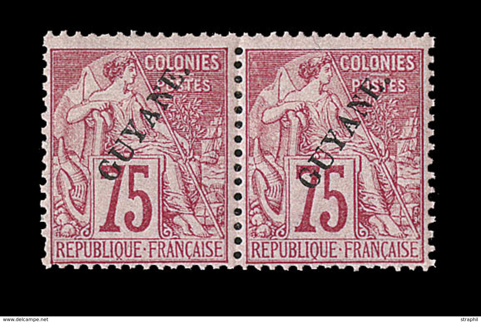 ** GUYANE - ** - N°27 - 75c Rose - Paire - TB - Other & Unclassified