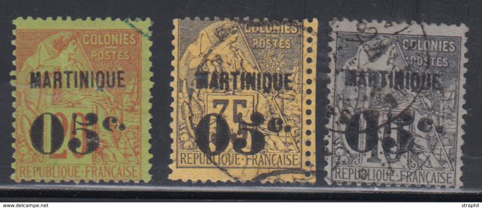 */O MARTINIQUE - TIMBRES POSTE - */O - N°1, 4, 7/8, 10/11, 13 - Etats Divers - Maj. TB - Other & Unclassified