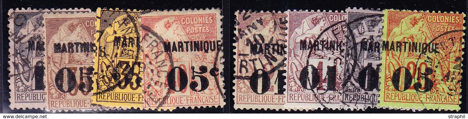 O MARTINIQUE - TIMBRES POSTE - O - N°7/8, 10/14, 17 - TB - Other & Unclassified