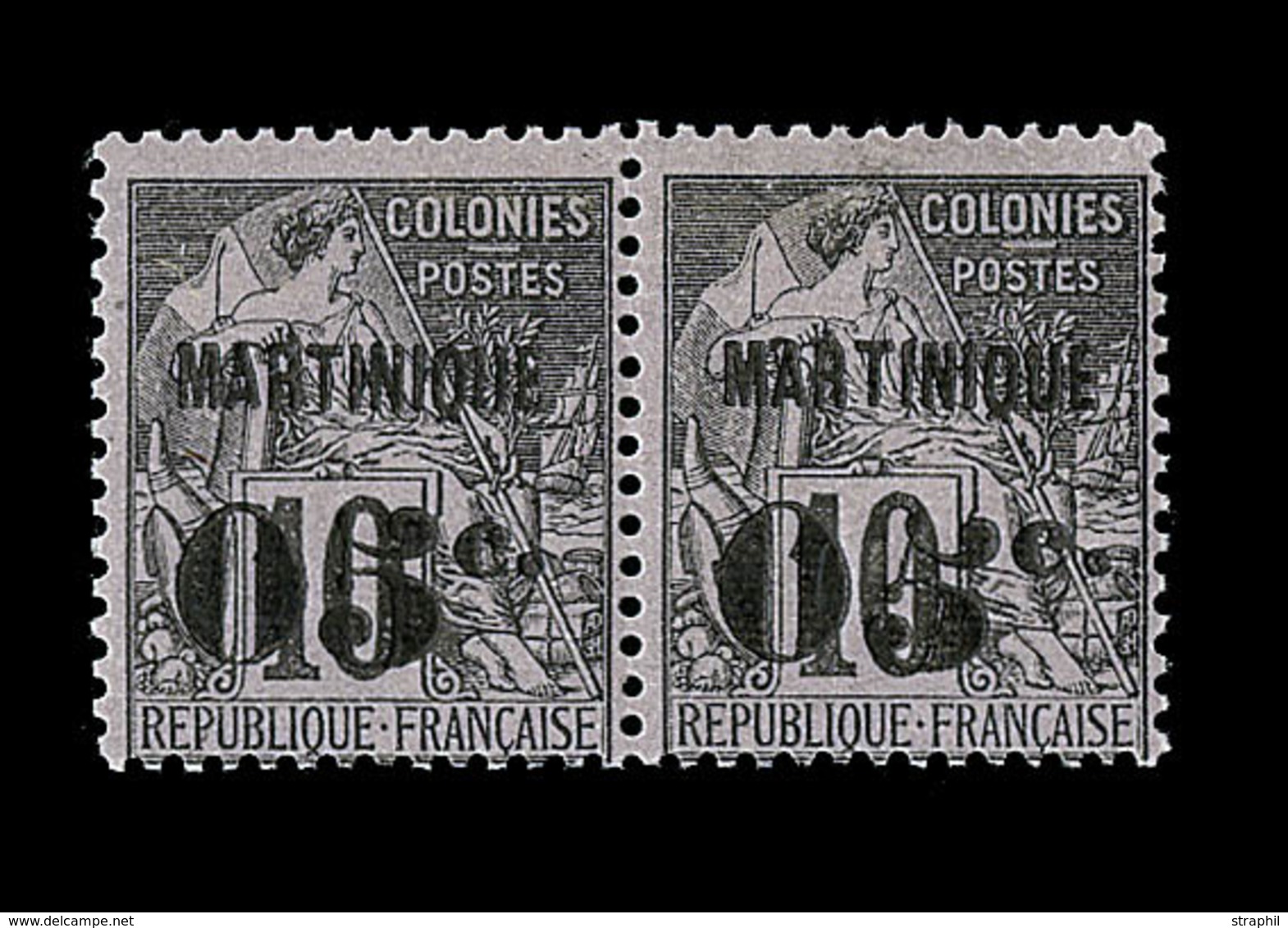 O MARTINIQUE - TIMBRES POSTE - O - N°10a - "5" Penché - Tenant à Normal - TB - Sonstige & Ohne Zuordnung